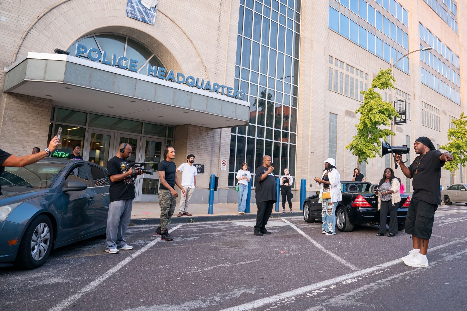 Darryl Ross protest at St. Louis police headquarters